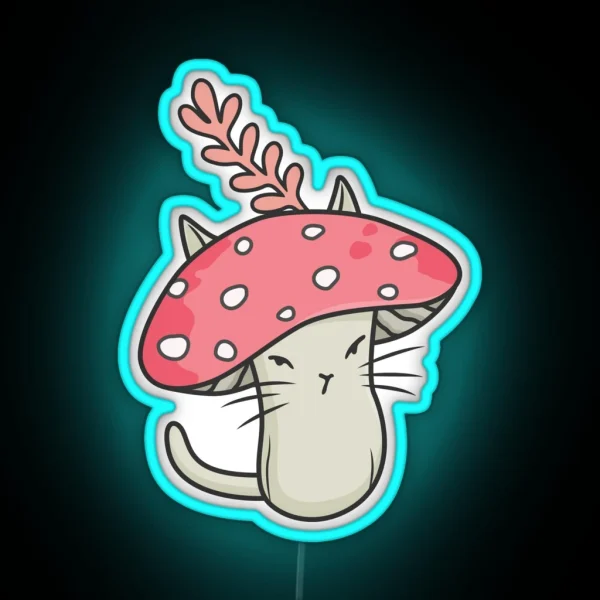 Pink Amanita Catshroom RGB Neon Sign