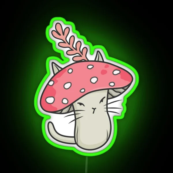 Pink Amanita Catshroom RGB Neon Sign
