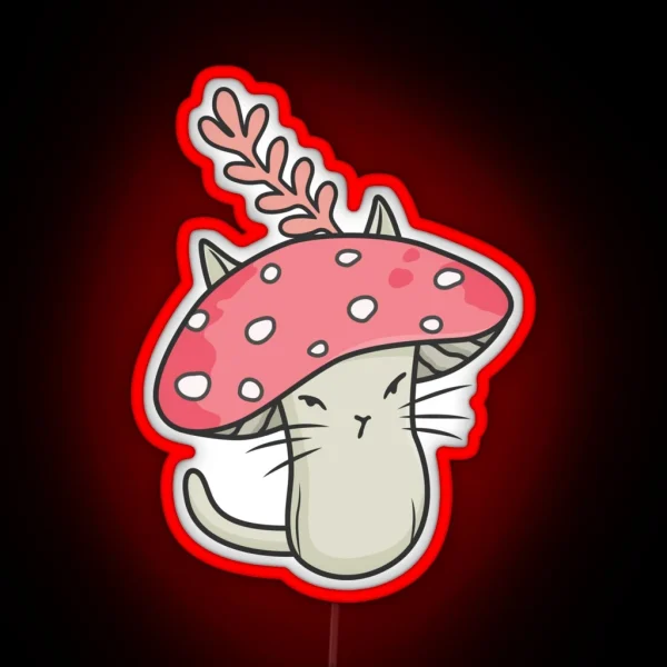 Pink Amanita Catshroom RGB Neon Sign