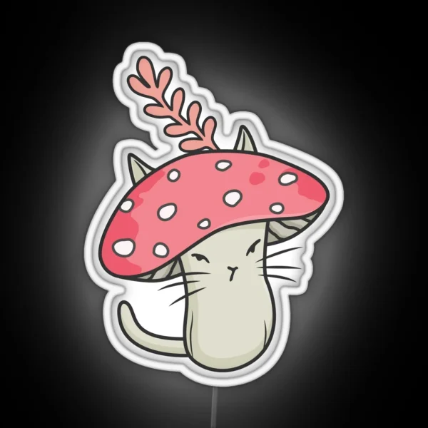 Pink Amanita Catshroom RGB Neon Sign