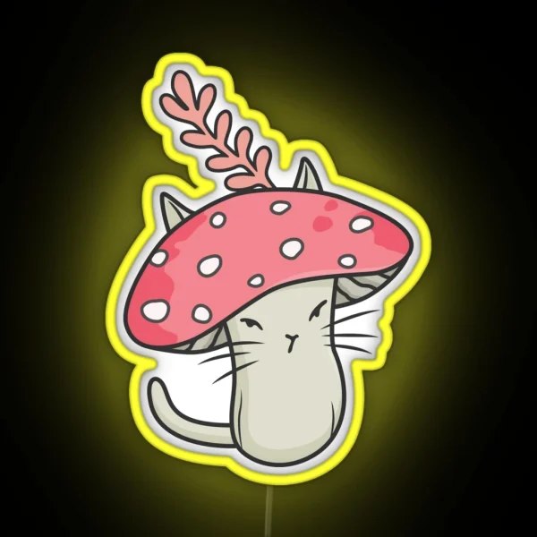 Pink Amanita Catshroom RGB Neon Sign