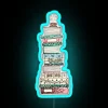 Vibrant pink and blue floral bookstack glowing RGB neon light
