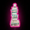 Vibrant pink and blue floral book stack RGB neon signage