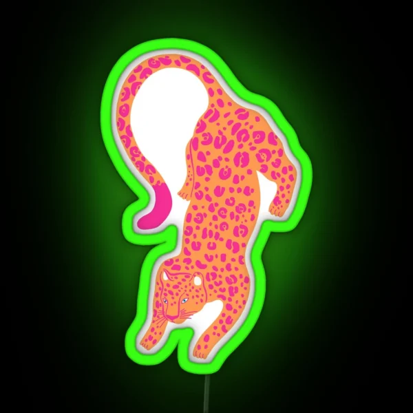 Pink And Orange Leopard RGB Neon Sign