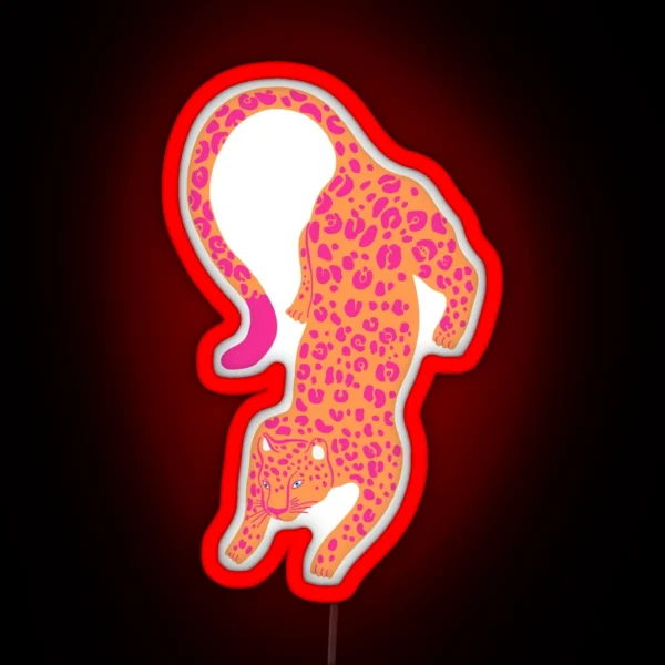 Pink And Orange Leopard RGB Neon Sign