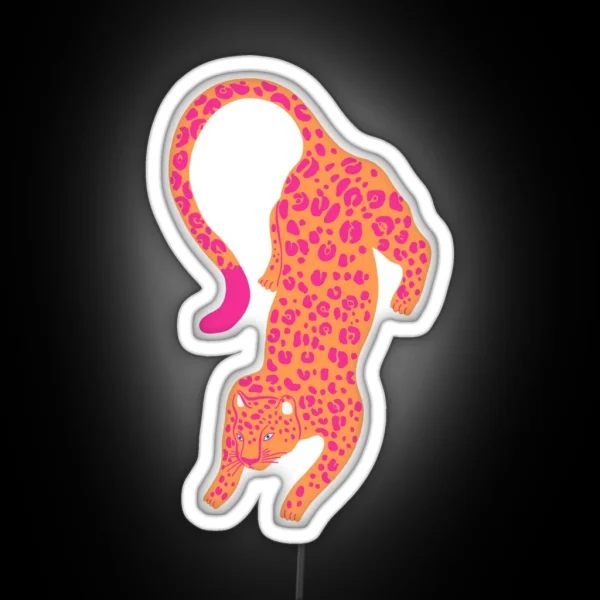 Pink And Orange Leopard RGB Neon Sign