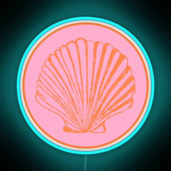 Pink And Orange Seashell RGB Neon Sign