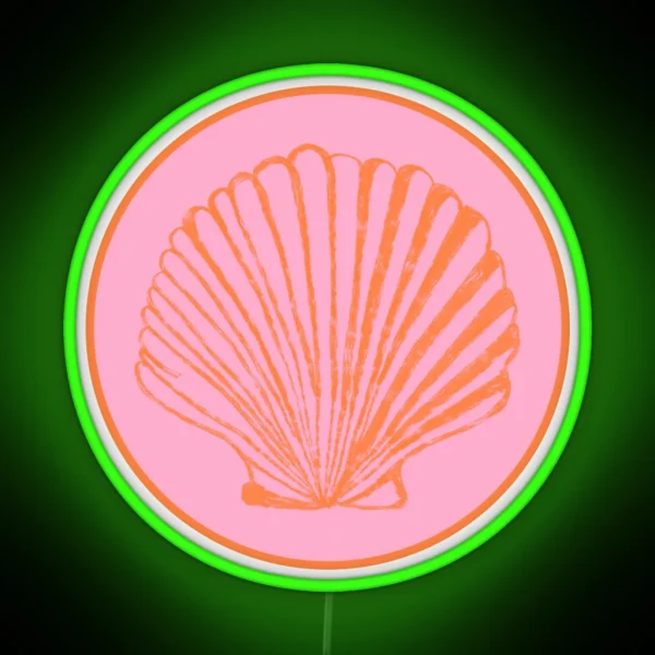 Pink And Orange Seashell RGB Neon Sign