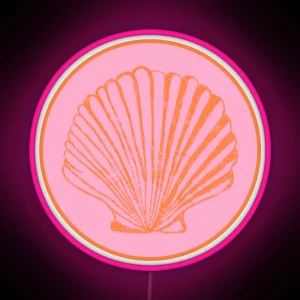 Pink And Orange Seashell RGB Neon Sign