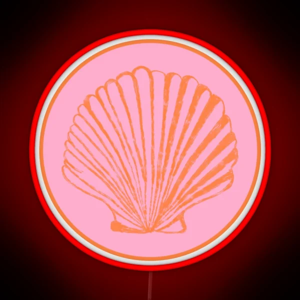 Pink And Orange Seashell RGB Neon Sign