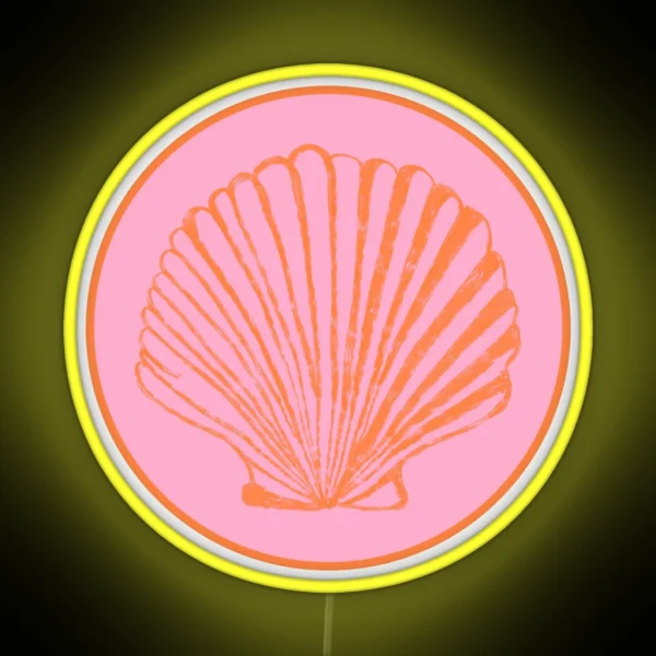 Pink And Orange Seashell RGB Neon Sign