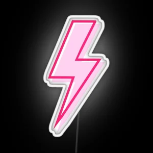 Pink And Red Lightning Bolt RGB Neon Sign