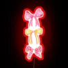 Vibrant pink and yellow preppy bows in radiant multicolor glow.