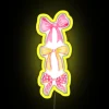 Bright pink and yellow preppy bows illuminated rgb neon signs