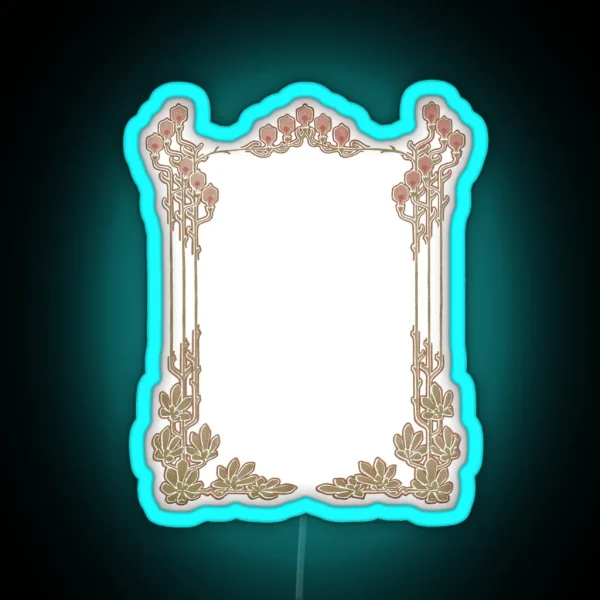 Pink Art Nouveau Frame RGB Neon Sign