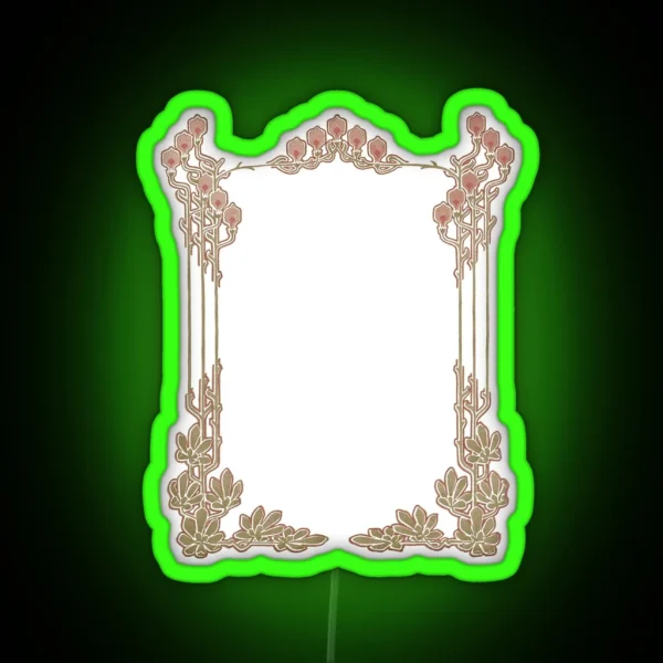 Pink Art Nouveau Frame RGB Neon Sign