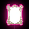 Vibrant pink Art Nouveau inspired RGB neon sign wall decoration.