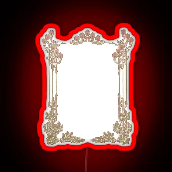 Pink Art Nouveau Frame RGB Neon Sign