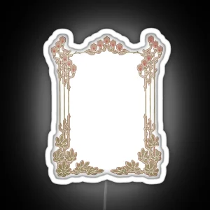 Pink Art Nouveau Frame RGB Neon Sign