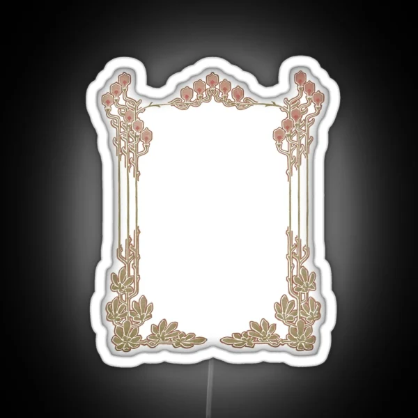 Pink Art Nouveau Frame RGB Neon Sign