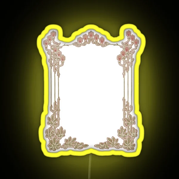 Pink Art Nouveau Frame RGB Neon Sign