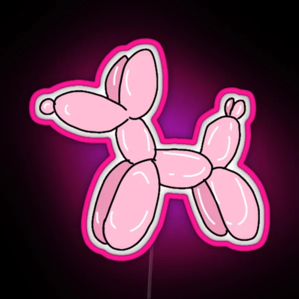 Pink Balloon Animal RGB Neon Sign