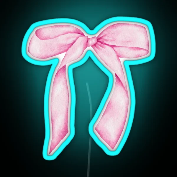 Pink Bow Aesthetic Sofia Coppola Who RGB Neon Sign