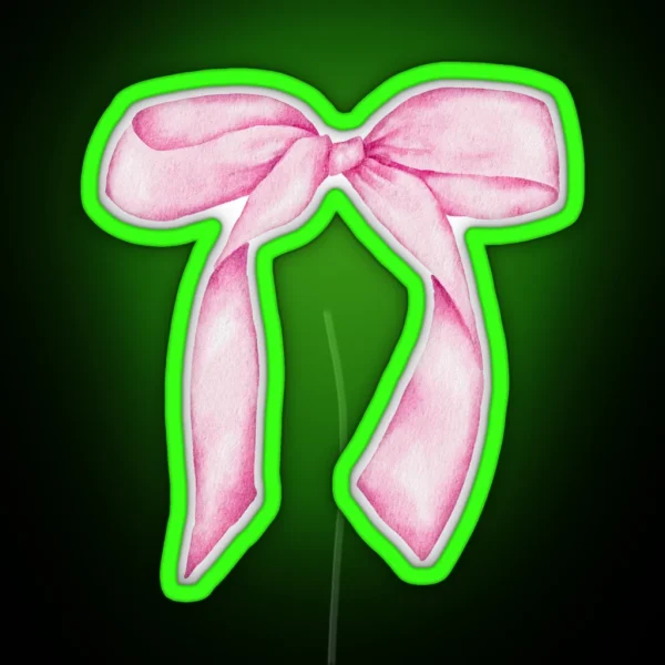 Pink Bow Aesthetic Sofia Coppola Who RGB Neon Sign