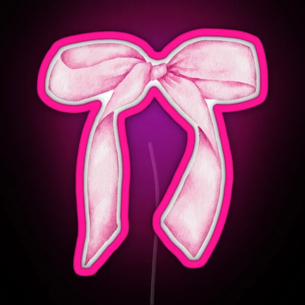 Pink Bow Aesthetic Sofia Coppola Who RGB Neon Sign