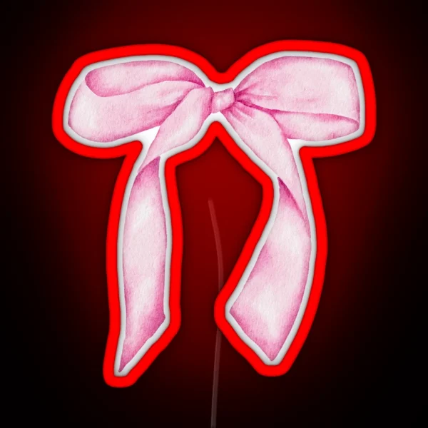 Pink Bow Aesthetic Sofia Coppola Who RGB Neon Sign
