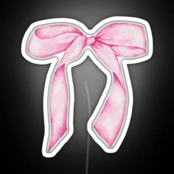 Pink Bow Aesthetic Sofia Coppola Who RGB Neon Sign