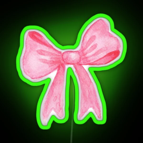 Pink Bow Coquette Collection RGB Neon Sign