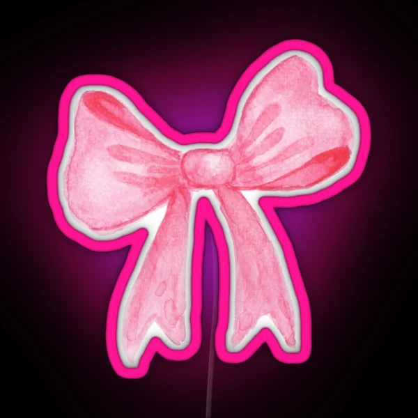 Pink Bow Coquette Collection RGB Neon Sign