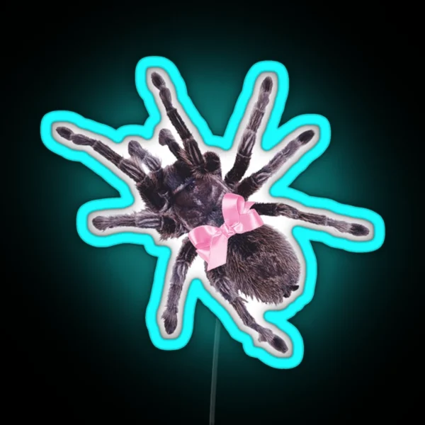 Pink Bow Spider RGB Neon Sign