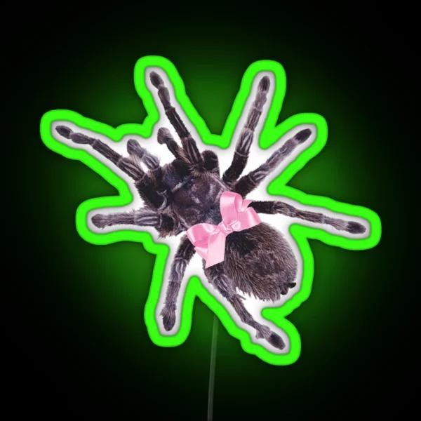 Pink Bow Spider RGB Neon Sign