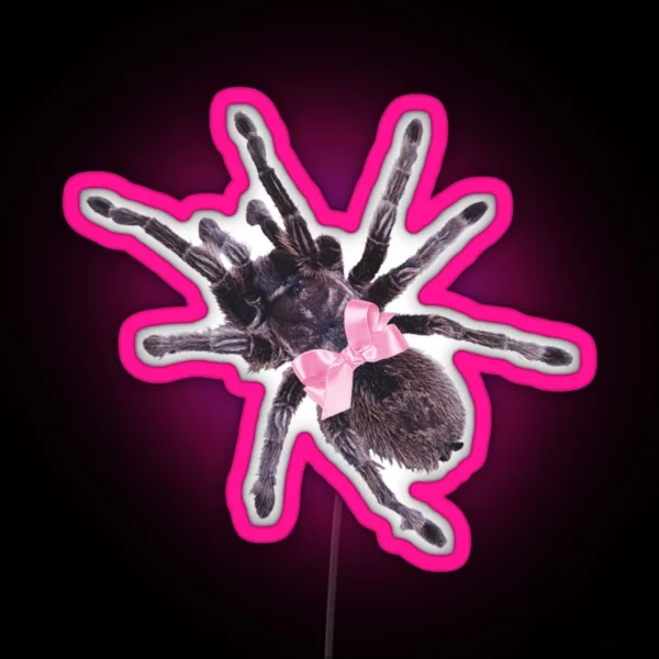 Pink Bow Spider RGB Neon Sign