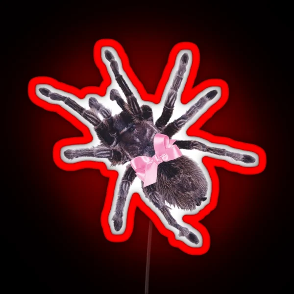 Pink Bow Spider RGB Neon Sign