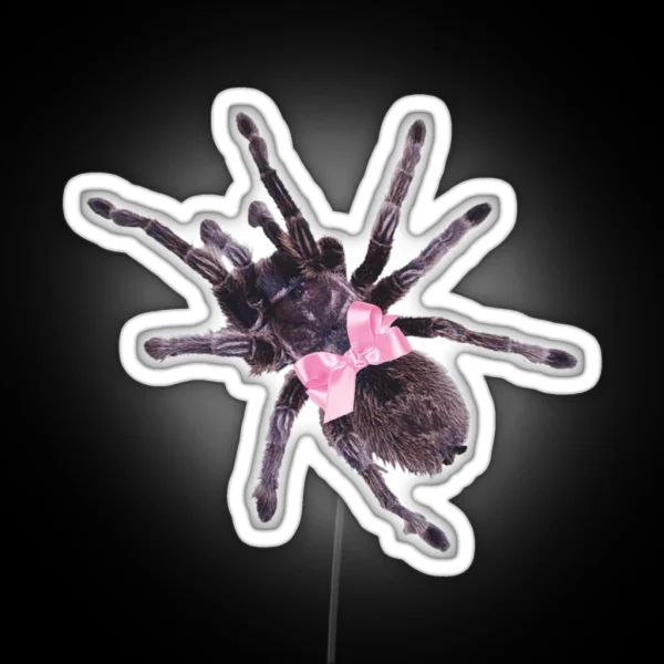 Pink Bow Spider RGB Neon Sign