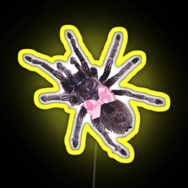 Pink Bow Spider RGB Neon Sign