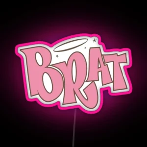 Pink Brat Logo RGB Neon Sign