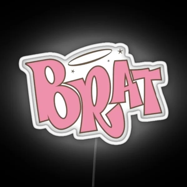 Pink Brat Logo RGB Neon Sign