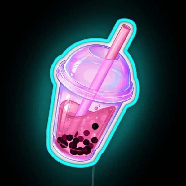 Pink Bubble Tea RGB Neon Sign