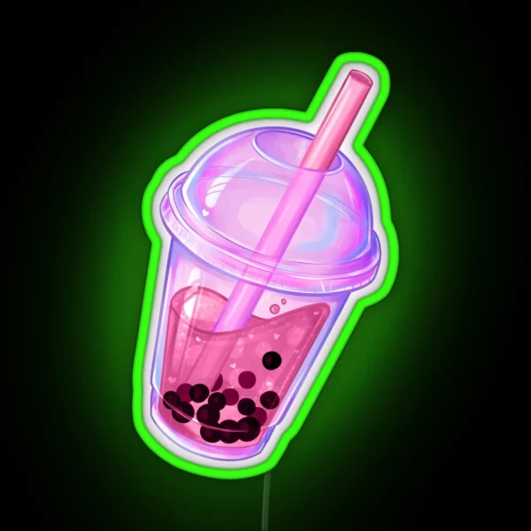 Pink Bubble Tea RGB Neon Sign