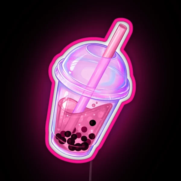 Pink Bubble Tea RGB Neon Sign