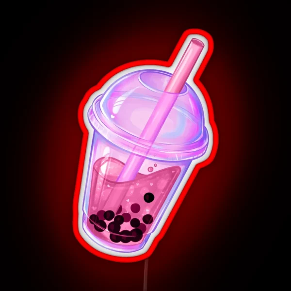 Pink Bubble Tea RGB Neon Sign