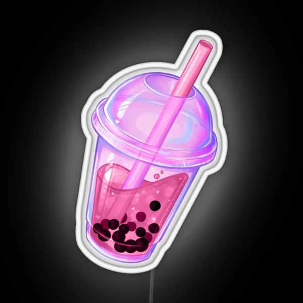 Pink Bubble Tea RGB Neon Sign