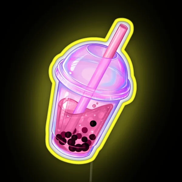 Pink Bubble Tea RGB Neon Sign