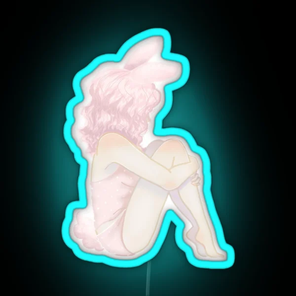 Pink Bunny Girl RGB Neon Sign