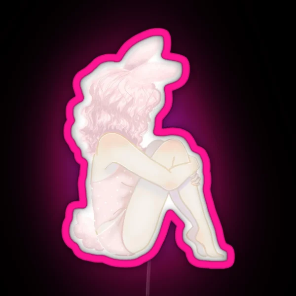Pink Bunny Girl RGB Neon Sign