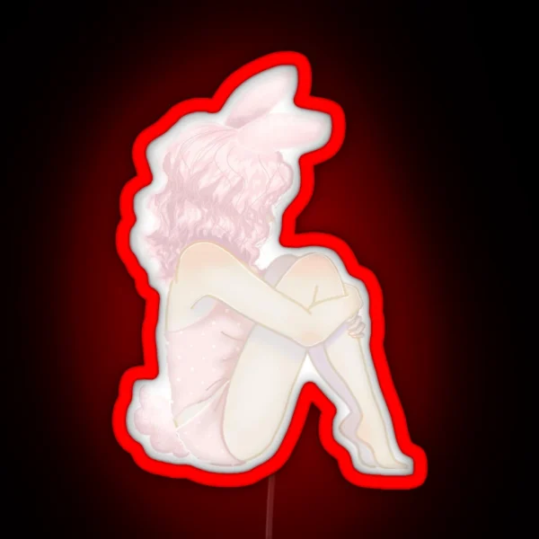 Pink Bunny Girl RGB Neon Sign
